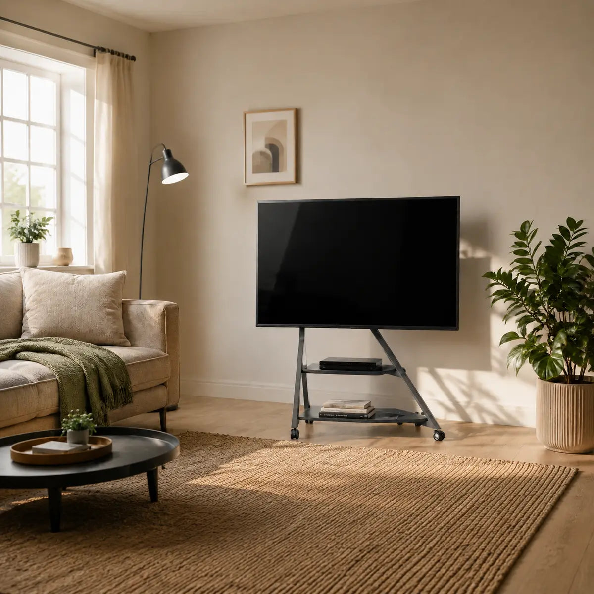 Stylish living room TV setup