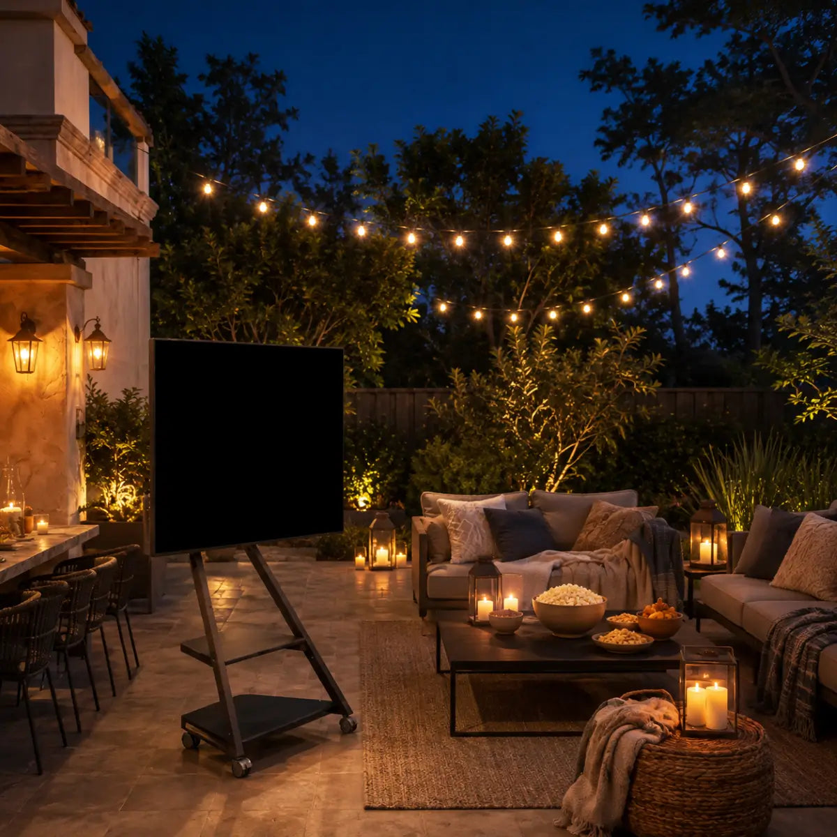 TV stand for outdoor movie night