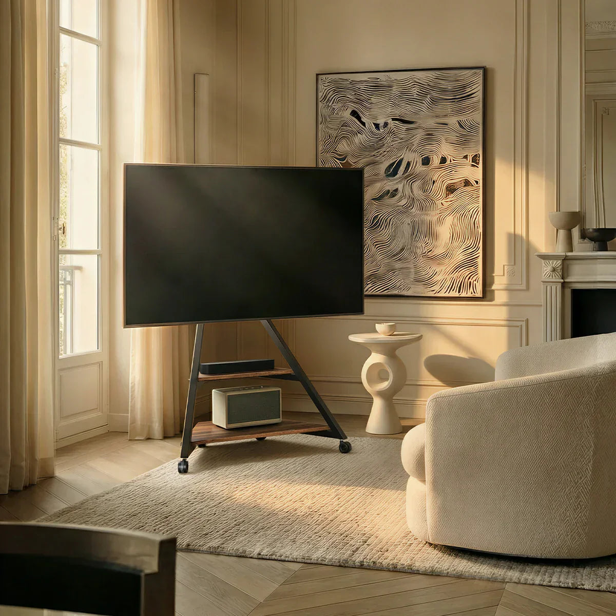 Mobile TV Stand on Wheels