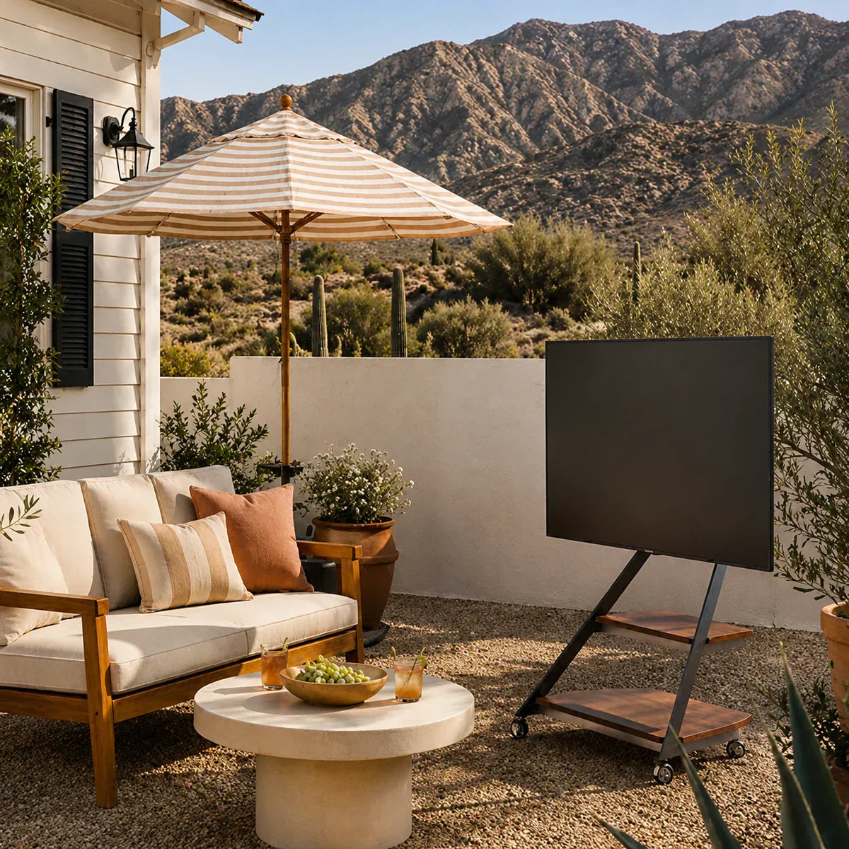 outdoor patio tv stand