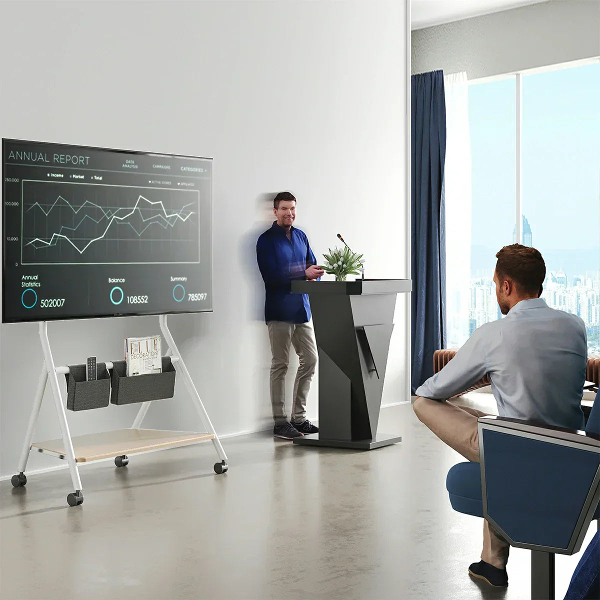 The Application of TV Stands in Work Environments: Solutions to Improve Efficiency
