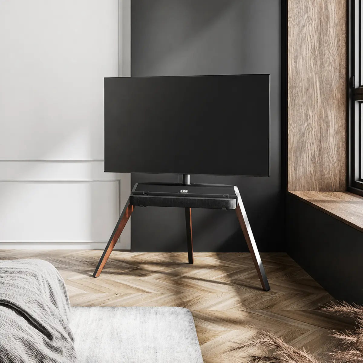 Picasso TV stand with soundbar