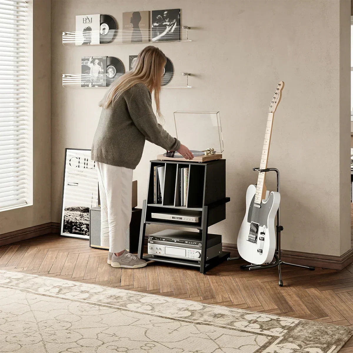 turntable stand with storage