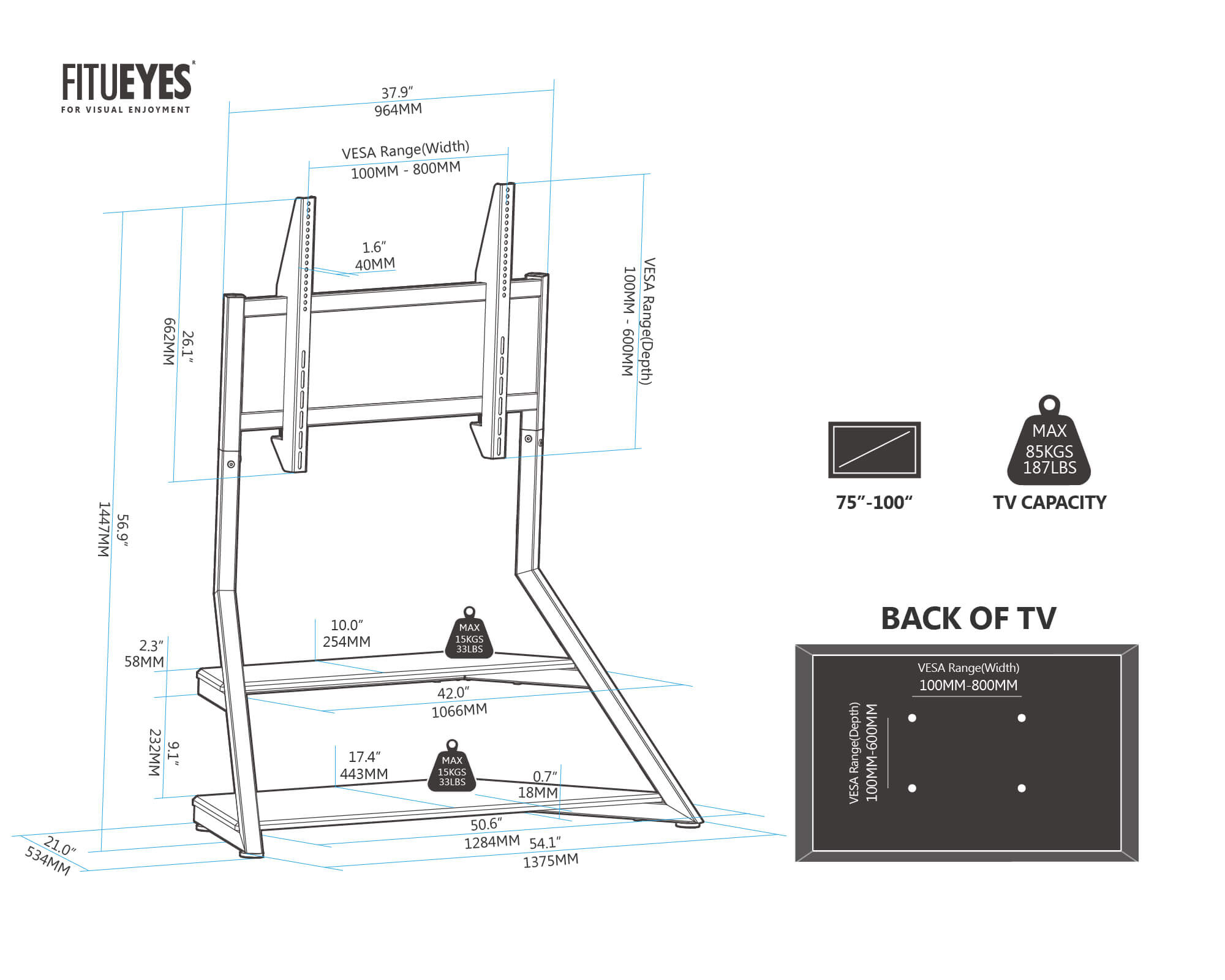 #size_For 75-100 Inch