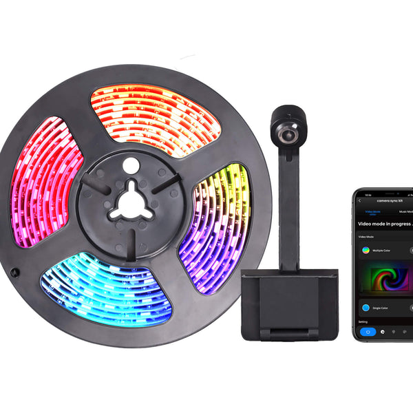 FITUEYES P12V LED strip lights with controller and smartphone