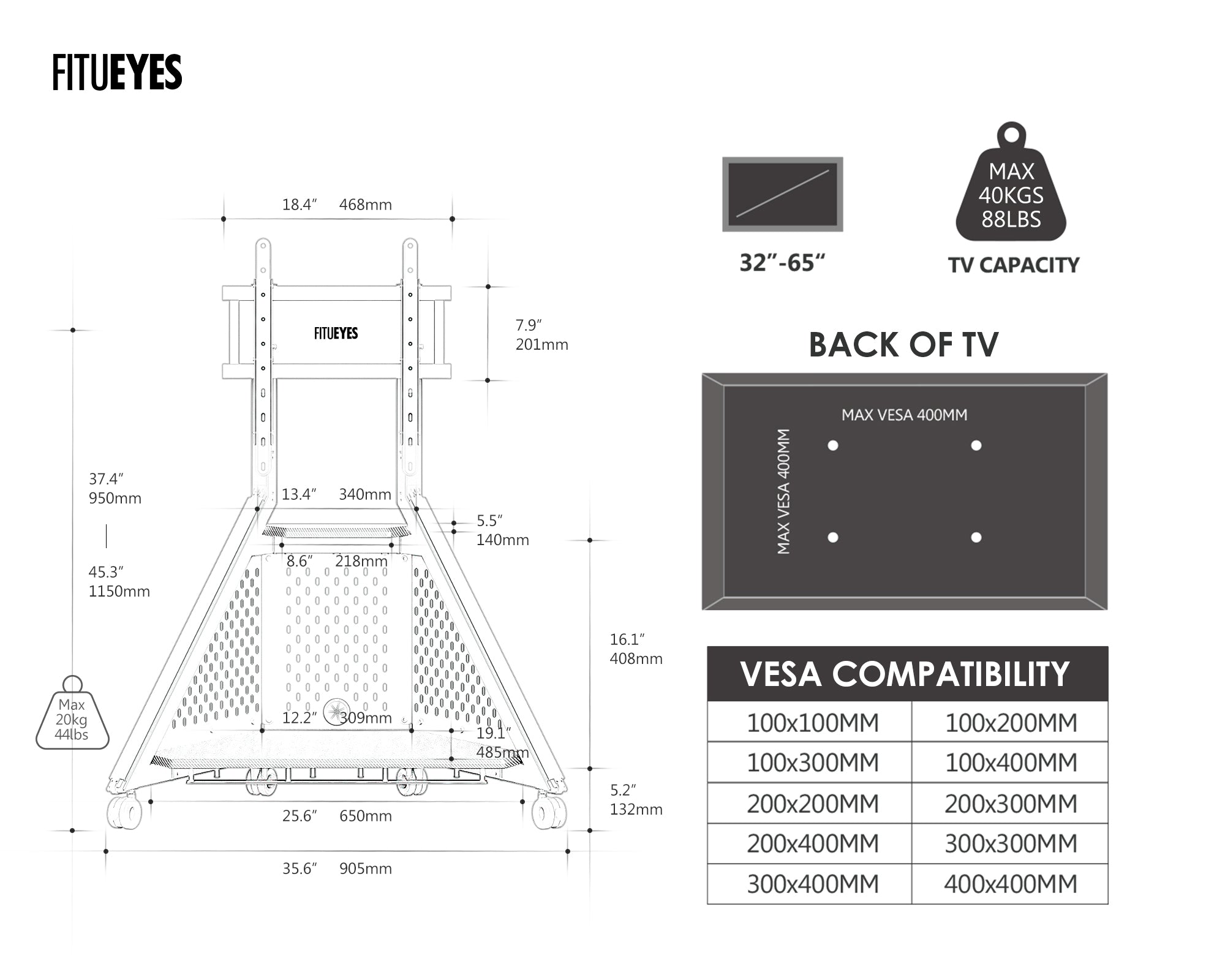 Eiffel Gaming FT65 TV Stand