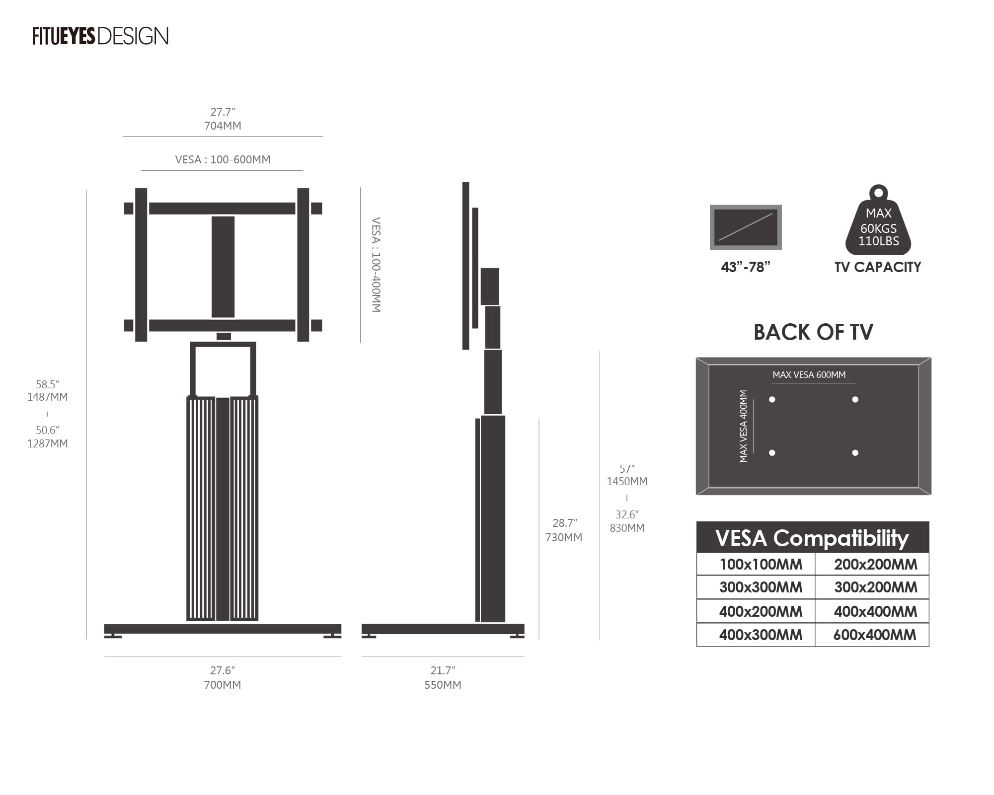 Cantor FT78 TV Stand