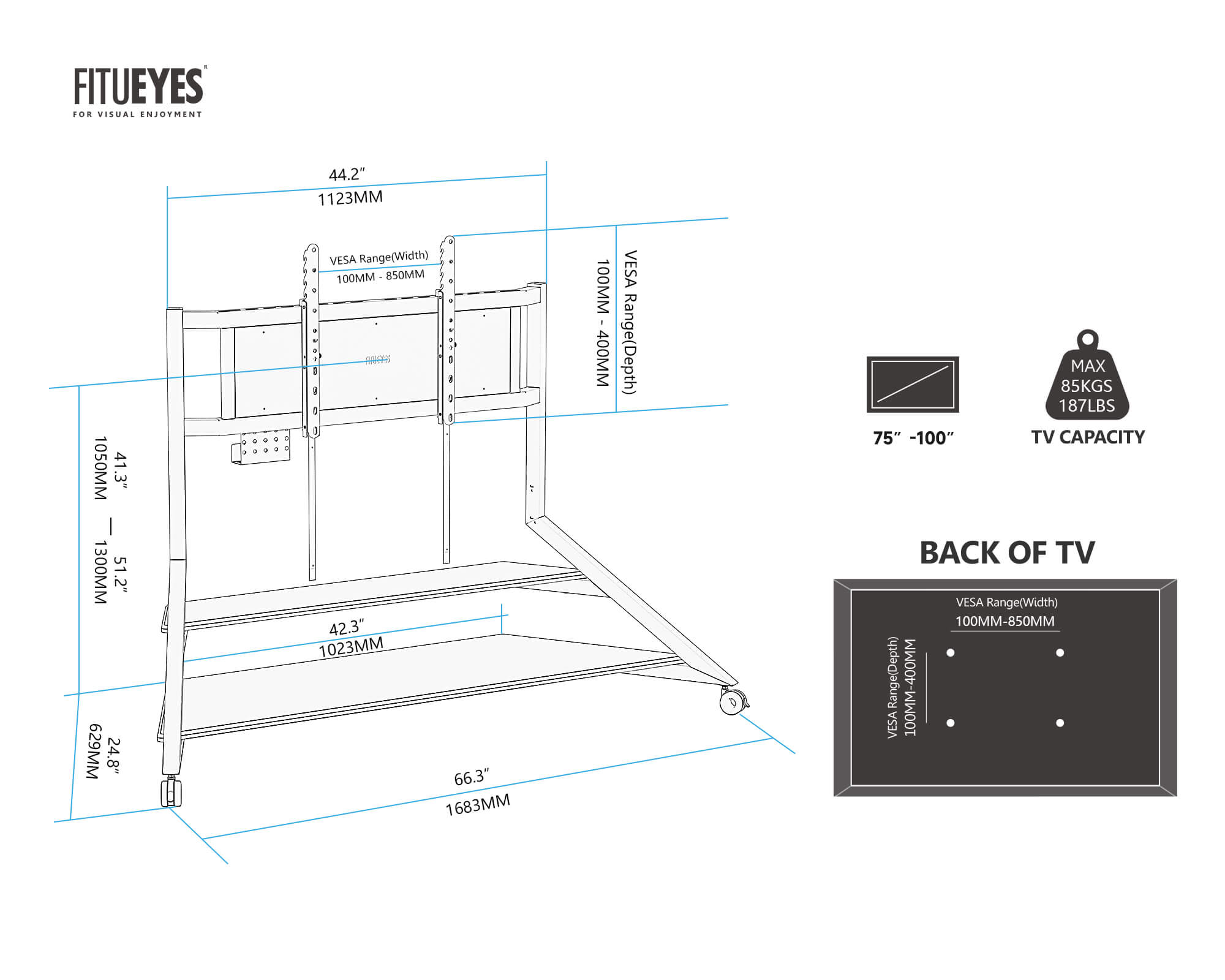 Eiffel V2 FT100 TV Stand