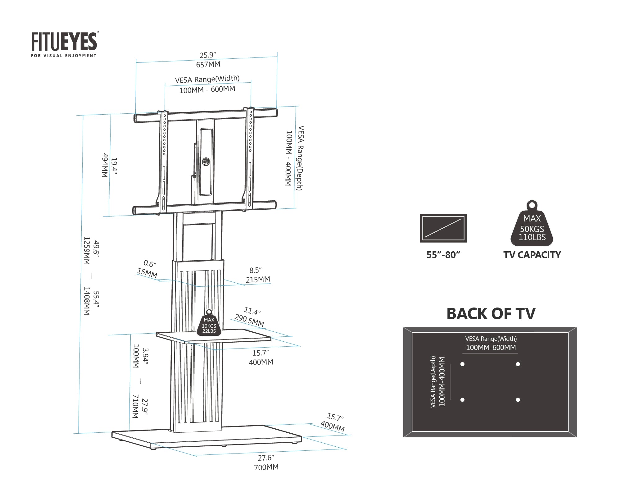 80 inch tv stand Vesa