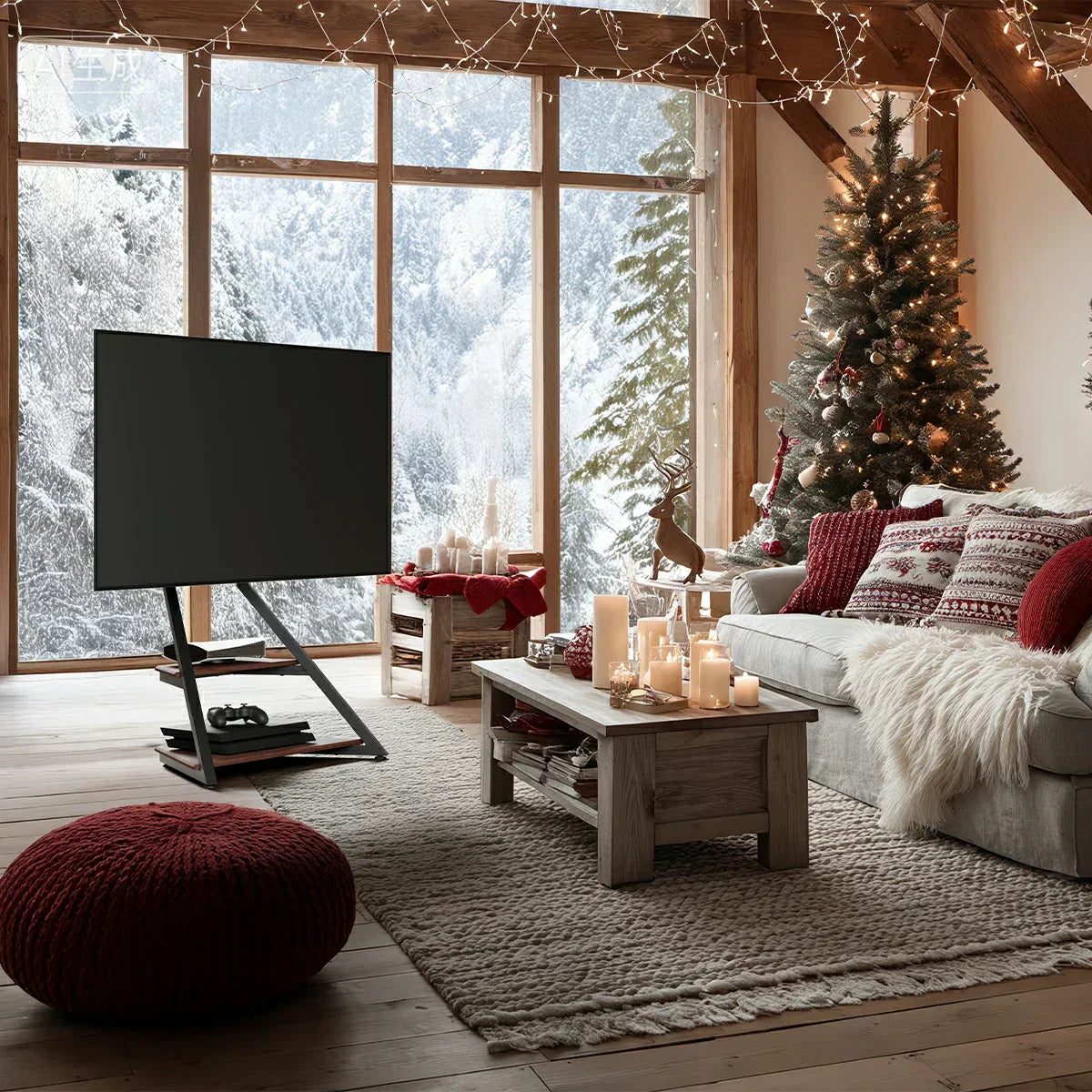 fireplace tv stand for Christmas