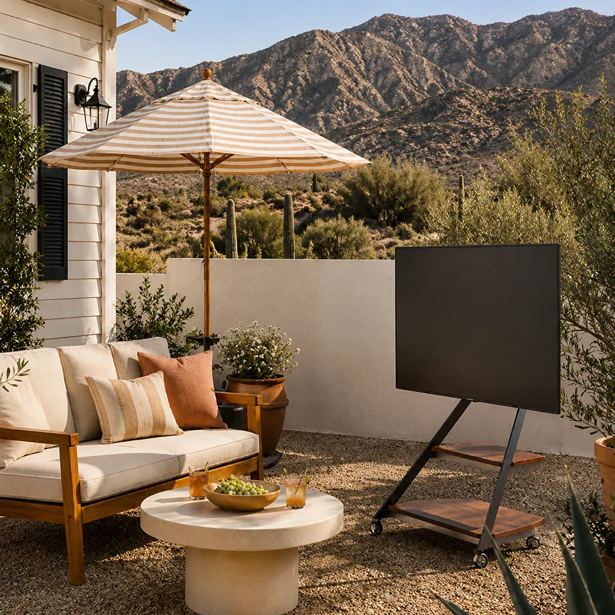 outdoor patio tv stand