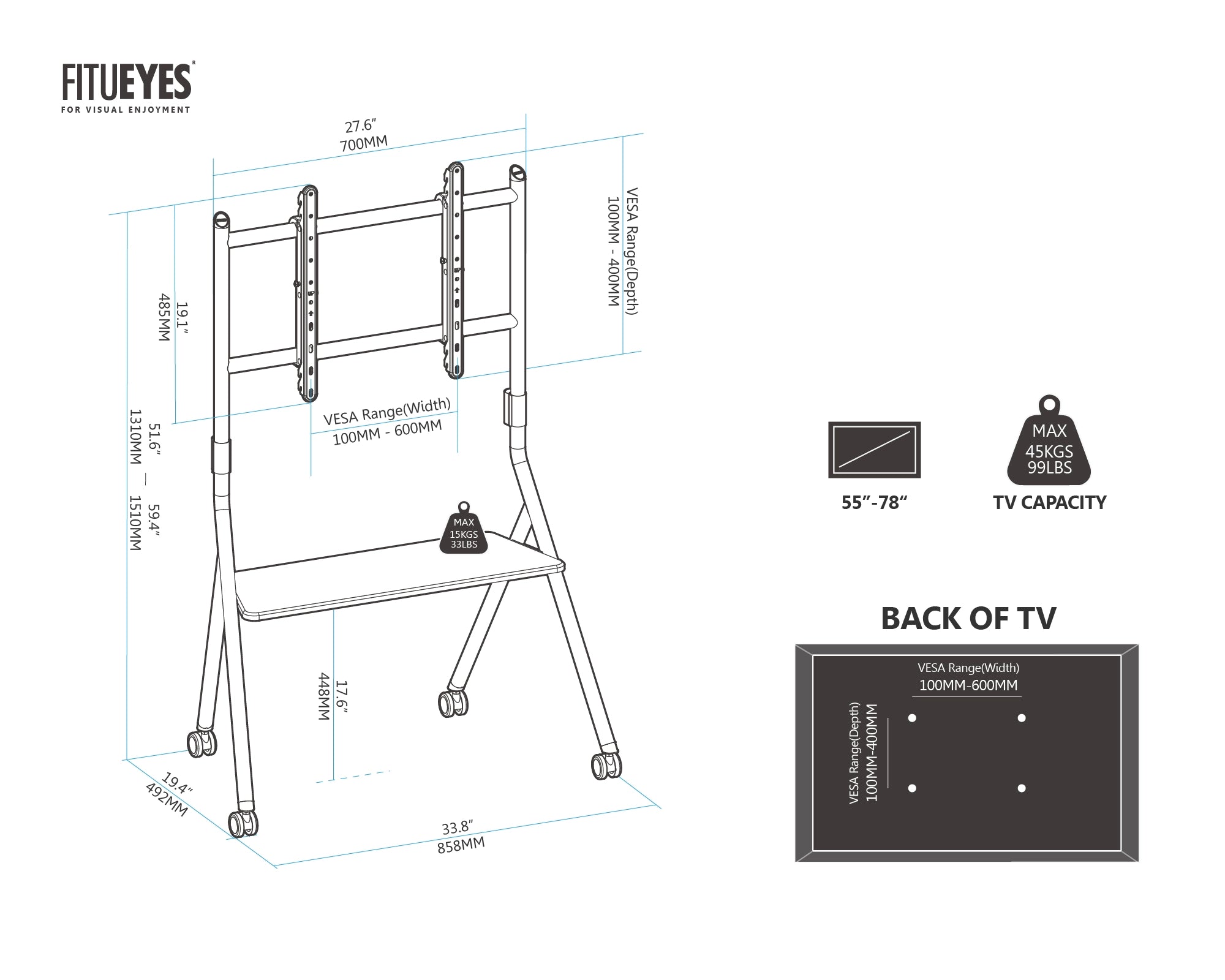 Collector Series ™ Floor TV Stand | For 55-78 Inch